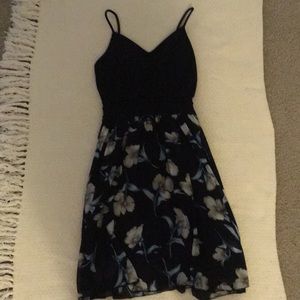 Papaya Spaghetti Strap Flowery Dress